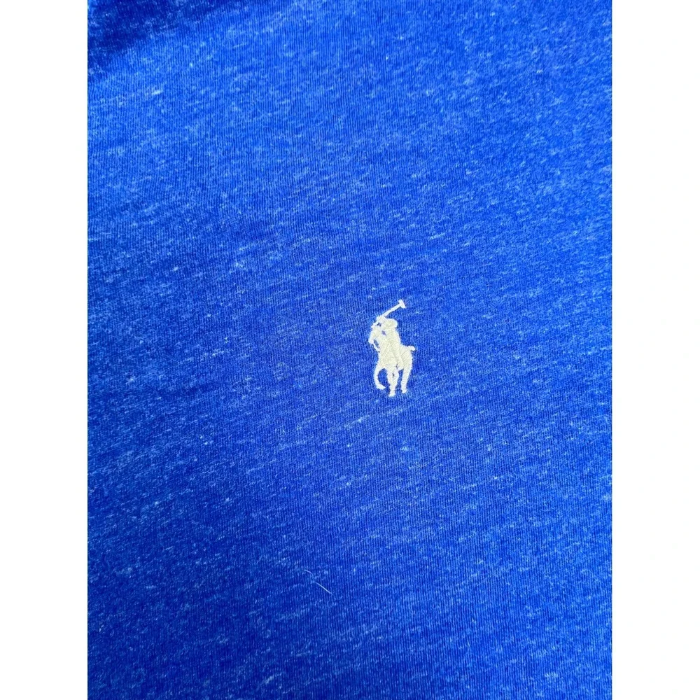 Polo Ralph Lauren‎ Mens XL V-Neck T-Shirt Royal Blue Heather Pony Logo Tee